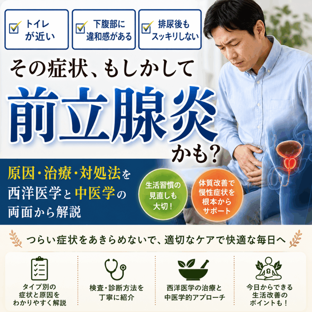 不快な症状が続く「前立腺炎」の中医学的な対策